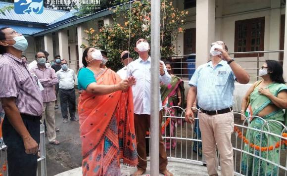 Flag hoisting at Directorate Animal Husbandry & Veterinary, Chenikuthi on the occasion of 75 th Independence Day.